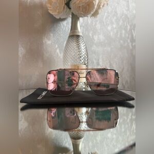 Topfoxx Bella Pink Mirrored Squared Aviator Sunglasses